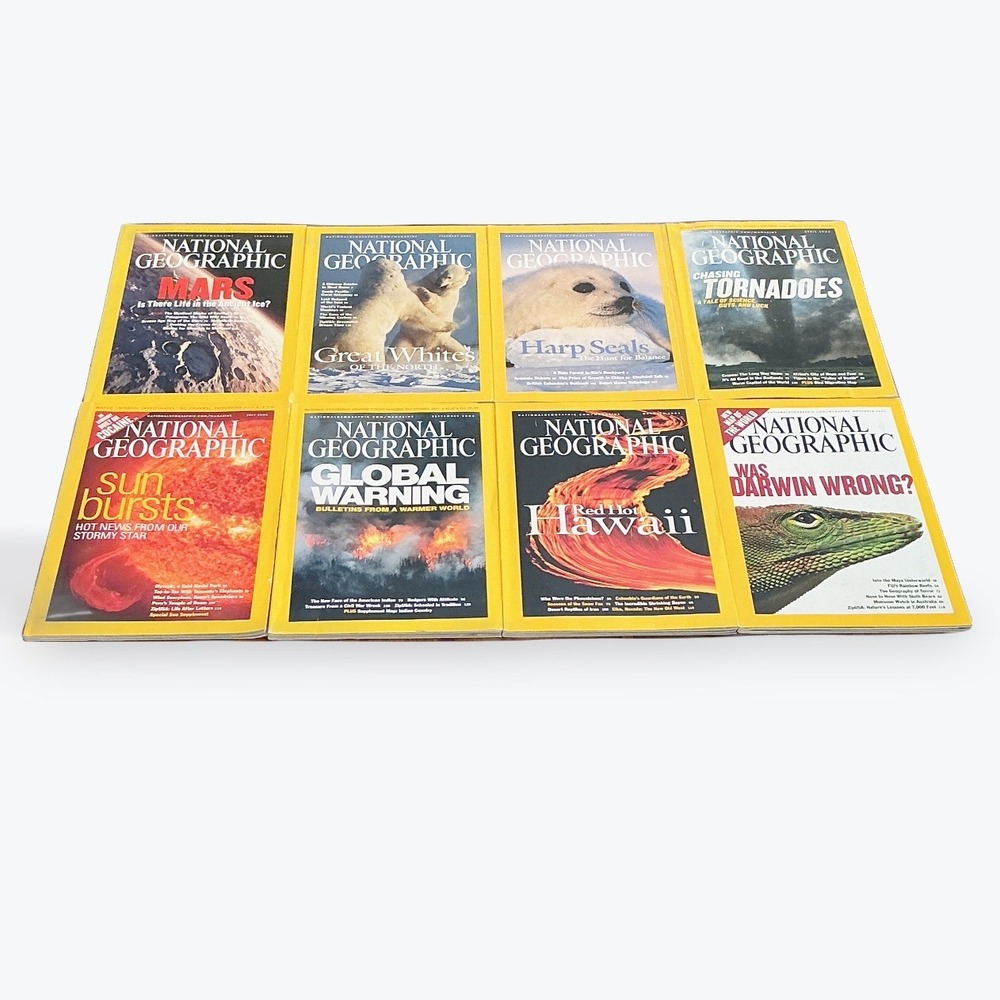National Geographic Magazines 2004 Year -  Lot of 8 - Mars‎ Tornadoes